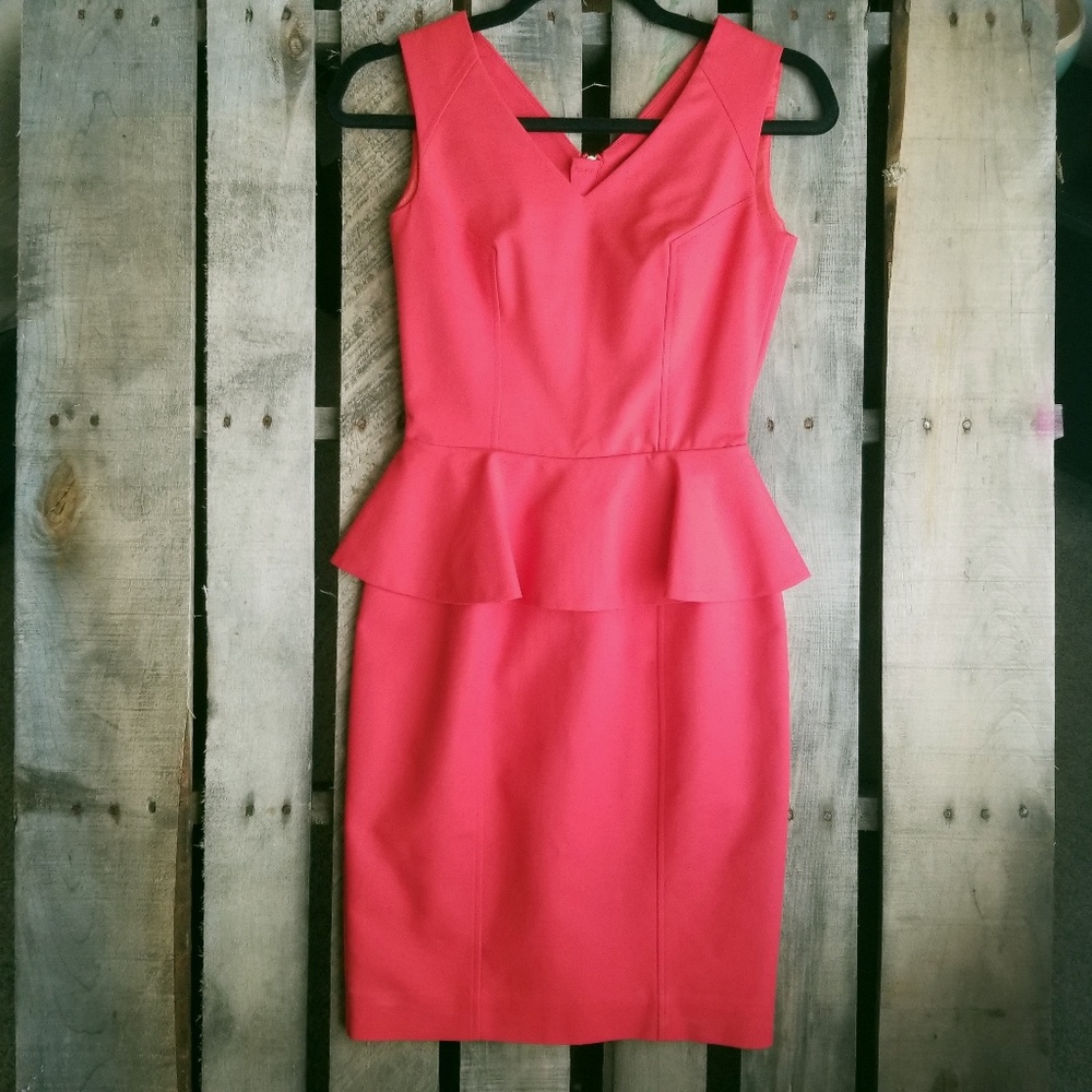 Stunning Coral Peplum Dress